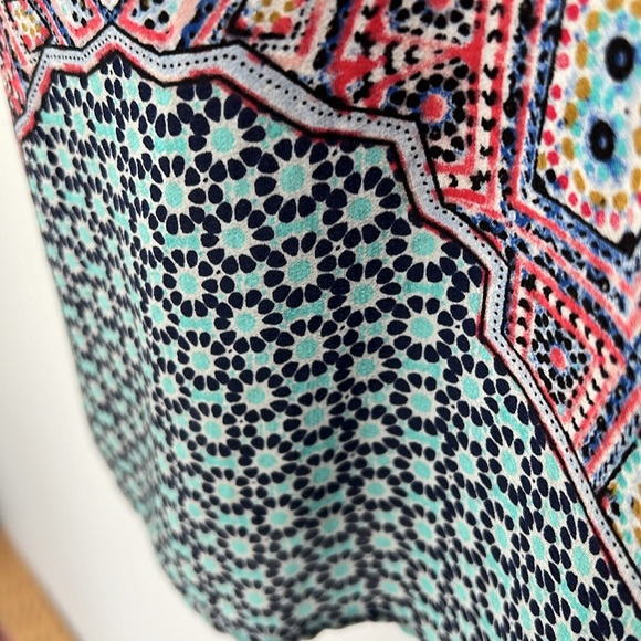 Maeve silk top, size 10, silk tunic, multicolor pattern blouse, Maeve cardigan - Picture 5 of 12